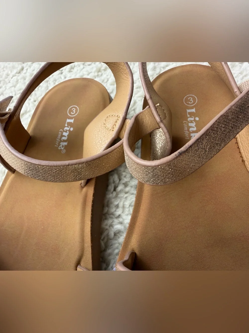 Crystal Embellished Girls' Sandals Sz 3